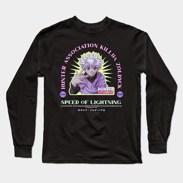 Killua Zoldyck Hxh Streetwear Long Sleeve T-Shirt by pangsitmieayam